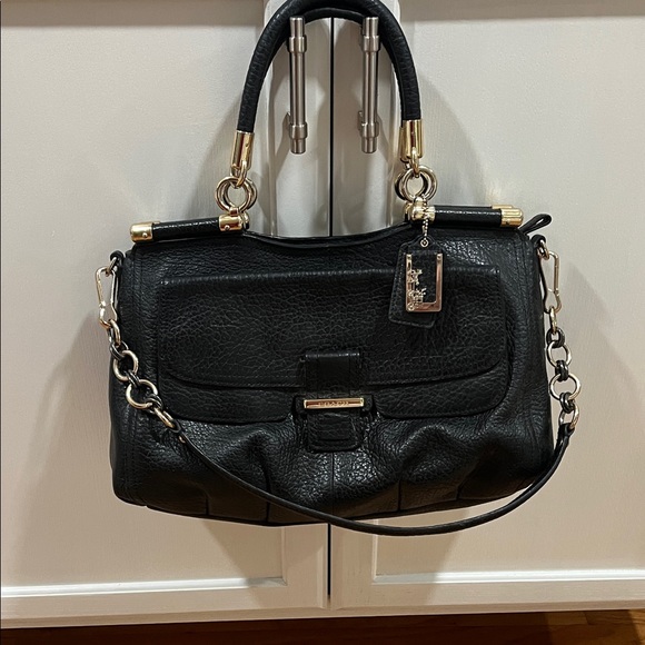 Coach Madison Black Leather Designer Handbag - Picture 5 of 10